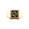 Discount Gouden zegelring met gravure 14 krt Gouden Ringen
