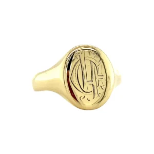 Best Gouden zegelring met gravure 14 krt Gouden Ringen