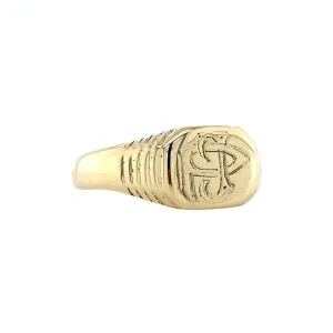 New Gouden zegelring met gravure 14 krt Gouden Ringen