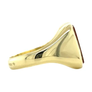 Online Gouden zegelring met lagensteen carneool 14 krt Ringen Met Edelsteen