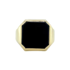 Outlet Gouden zegelring met onyx 14 krt Ringen Met Edelsteen