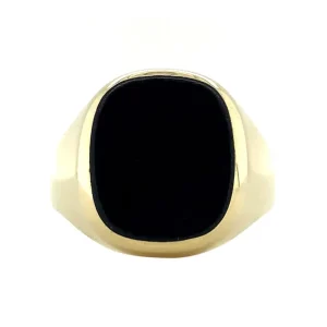Clearance Gouden zegelring met onyx 14 krt Ringen Met Edelsteen
