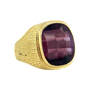 Sale Gouden zegelring met paarse saffier 14 krt Ringen Met Edelsteen