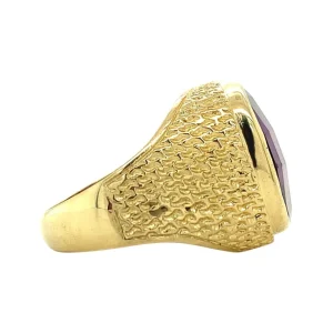 Sale Gouden zegelring met paarse saffier 14 krt Ringen Met Edelsteen