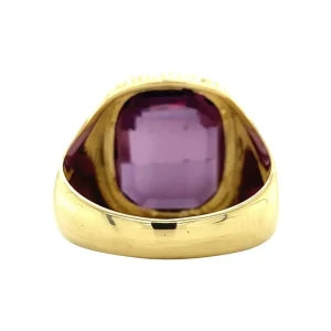 Sale Gouden zegelring met paarse saffier 14 krt Ringen Met Edelsteen