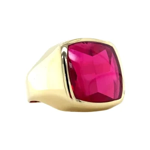 Clearance Gouden zegelring met robijn 14 krt Ringen Met Edelsteen