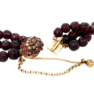 Online Granaat collier met gouden siersluiting 14 krt Kettingen Met Edelsteen