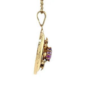 Outlet Hanger met amethist 9 krt Gouden Hanger Met Edelsteen