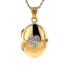 Hot Medaillon hart met zirkonia 9 krt Gouden Medaillon