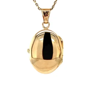 Hot Medaillon hart met zirkonia 9 krt Gouden Medaillon