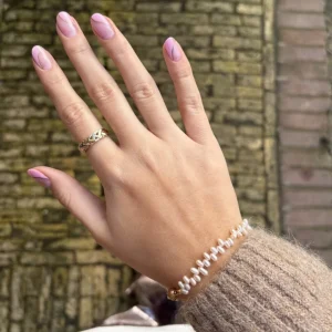 Hot Parel armband met gouden sluiting 14 krt Armbanden Met Edelsteen