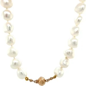 Hot Parel collier met gouden sluiting 14 krt Kettingen Met Edelsteen