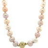 Outlet Parel collier met gouden bolsluiting 14 krt Kettingen Met Edelsteen