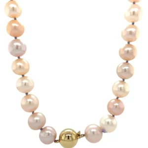 Outlet Parel collier met gouden bolsluiting 14 krt Kettingen Met Edelsteen