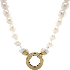 Discount Parel collier met gouden sluiting 14 krt Kettingen Met Edelsteen