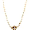 Discount Parel collier met gouden sluiting 14 krt Kettingen Met Edelsteen