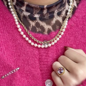 Fashion Parel collier met gouden sluiting 14 krt Kettingen Met Edelsteen