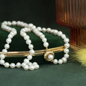 Discount Parel collier met gouden sluiting 14 krt Kettingen Met Edelsteen