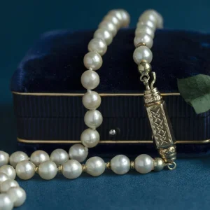 Discount Parel collier met gouden sluiting 14 krt Kettingen Met Edelsteen