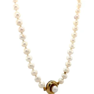 Discount Parel collier met gouden sluiting 14 krt Kettingen Met Edelsteen