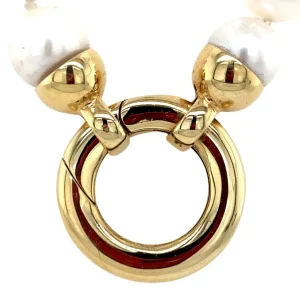 Discount Parel collier met gouden sluiting 14 krt Kettingen Met Edelsteen