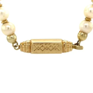 Discount Parel collier met gouden sluiting 14 krt Kettingen Met Edelsteen