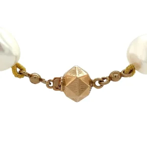 Hot Parel collier met gouden sluiting 14 krt Kettingen Met Edelsteen