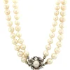 Online Parel collier met witgouden diamant sluiting 14 krt Kettingen Met Edelsteen