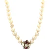 Discount Parel collier met witgouden sluiting met robijn 14 krt Kettingen Met Edelsteen