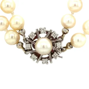 Online Parel collier met witgouden diamant sluiting 14 krt Kettingen Met Edelsteen
