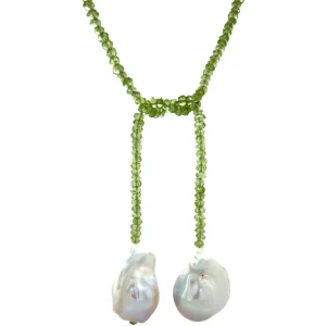 Online Peridoot collier met parel Kettingen Met Edelsteen