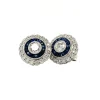 Hot Platina oorstekers met saffier en diamant 950 Oorstekers | Oorbellen Met Edelsteen