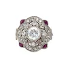 Fashion Platina ring met diamant en robijn 900 Diamanten Ringen | Ringen Met Edelsteen