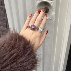 Fashion Platina ring met diamant en robijn 900 Diamanten Ringen | Ringen Met Edelsteen