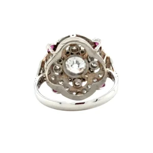 Fashion Platina ring met diamant en robijn 900 Diamanten Ringen | Ringen Met Edelsteen