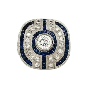 Clearance Platina ring met saffier en diamant 950 Diamanten Ringen | Ringen Met Edelsteen