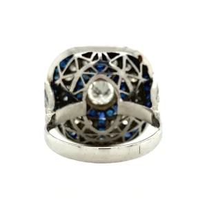 Clearance Platina ring met saffier en diamant 950 Diamanten Ringen | Ringen Met Edelsteen