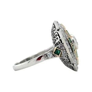 Online Platina ring met smaragd en diamant 950 Diamanten Ringen | Ringen Met Edelsteen