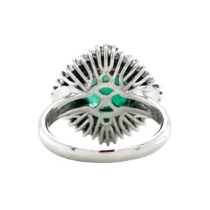 Best Platina ring met smaragd en diamant 950/14 krt Diamanten Ringen | Ringen Met Edelsteen