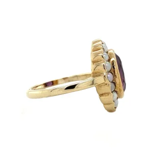 New Ring met amethist en parel 9 krt Ringen Met Edelsteen