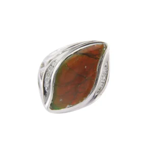 New Ring met ammoliet en diamant 12 krt Gouden Ringen