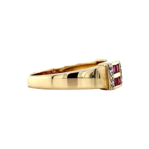 Hot Ring met robijn en diamant 9 krt Diamanten Ringen | Ringen Met Edelsteen