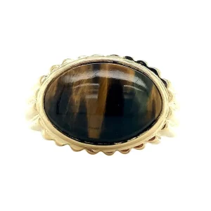 Online Ring met tijgeroog 9 krt Ringen Met Edelsteen