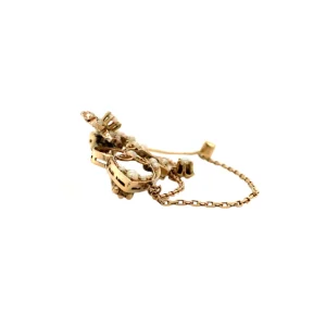 Discount Rosegouden broche met parel en opaal 14 krt Broches