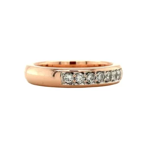 Clearance Roségouden rijring met diamant 14 krt Diamanten Ringen