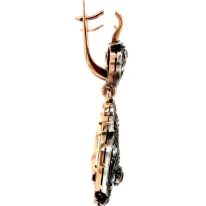 Best Roségouden oorhangers met diamant 14 krt/925 Oorbellen Met Edelsteen