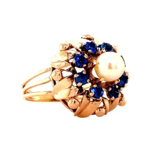New Roségouden ring met parel en spinel 14 krt Ringen Met Edelsteen