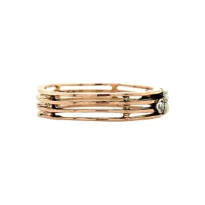 New Roségouden ring met roosdiamant 18 krt/835 Diamanten Ringen
