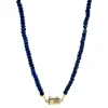 Outlet Saffier collier met gouden sluiting 14 krt Kettingen Met Edelsteen