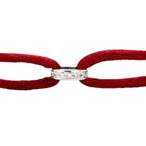 Fashion Satijnen armband met witgouden schakel met diamant 14 krt Armbanden Met Edelsteen